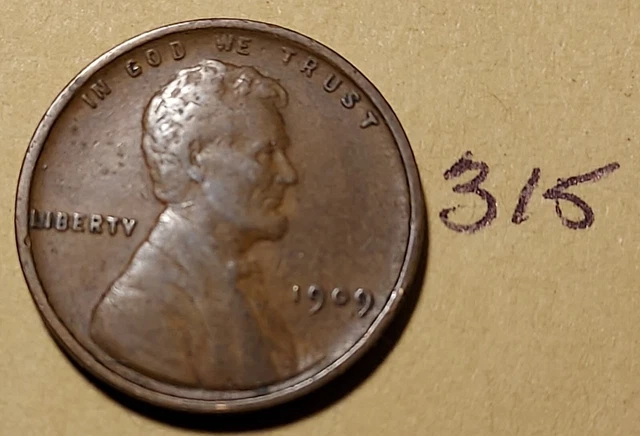1909-VDB Lincoln Wheat Cent High Grade - NICE   (FREE SHIPPING) #315