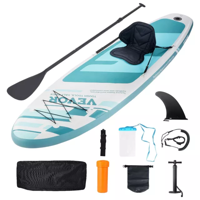 VEVOR 10ft Inflatable Stand Up Paddle Board SUP Kayak Seat Premium Accessories
