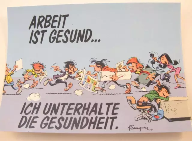 Gaston Lagaffe Postkarte  NO25  Arbeit ist gesund  1990  Neu  Sammlerstück