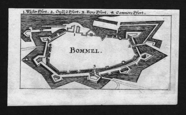 1690 - Zaltbommel Gelderland Plan Copperplate Latch