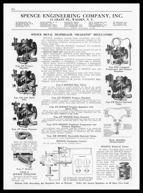 1939 Spence Engineering Walden New York Diaphragm "Dead-End" Regulators Print Ad