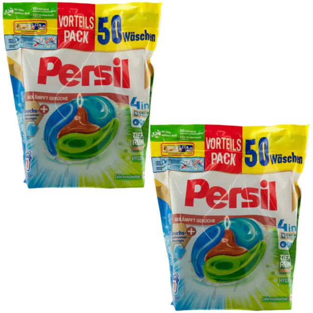 Persil discs color fights odors 2 x 50 wl color detergent 20°-60° 4in1