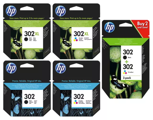 Cartucce stampante HP 302 HP302XL originale multipack set inchiostro singoli colori IMBALLO ORIGINALE