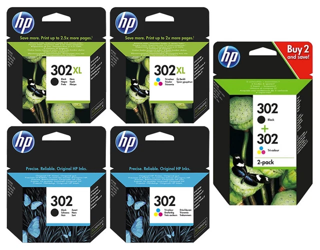 HP 302 HP302XL Drucker Patronen Original Multipack Tinte Set Einzelne Farben OVP