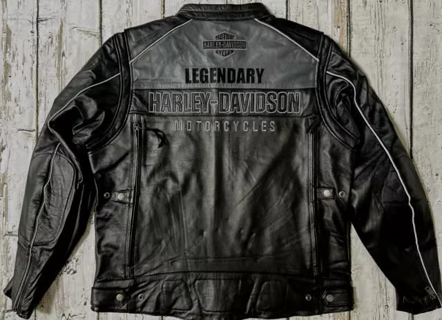 HARLEY DAVIDSON MENS Votary Reflective Black Leather Riding Jacket XL 98119 17VM 354.11 PicClick UK