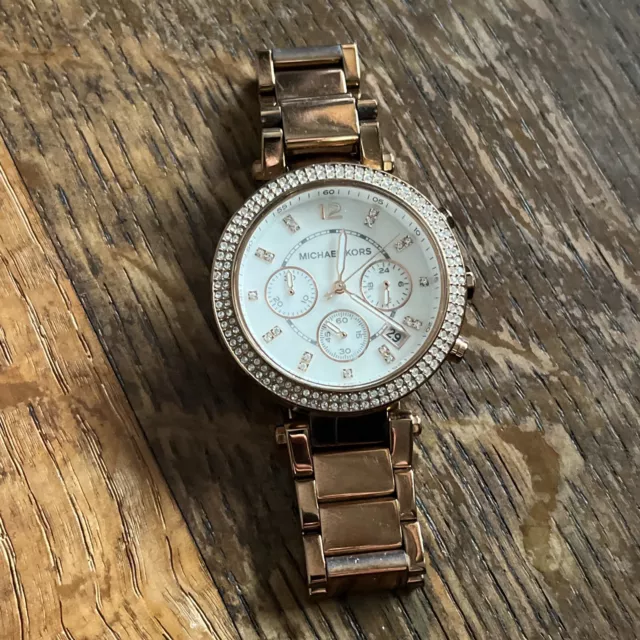 Michael Kors MK5491 Parker Chronograph Ladies Wristwatch - Mother of Pearl/Rose