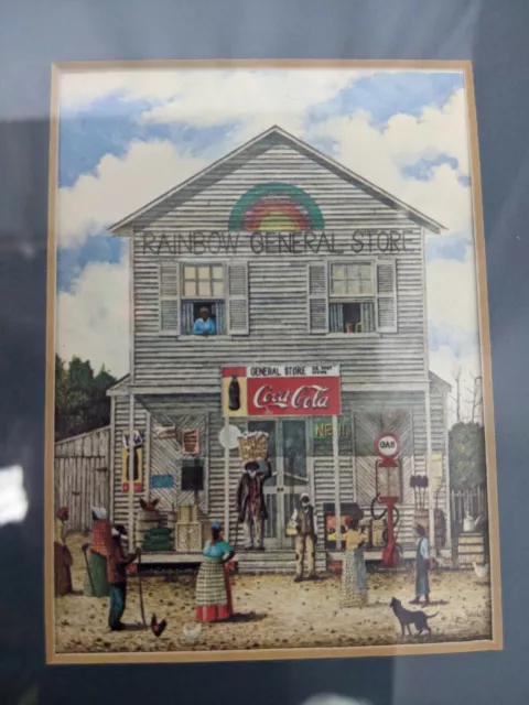 Coca Cola Rainbow General Store Matted Framed Print 6 x 7 frame