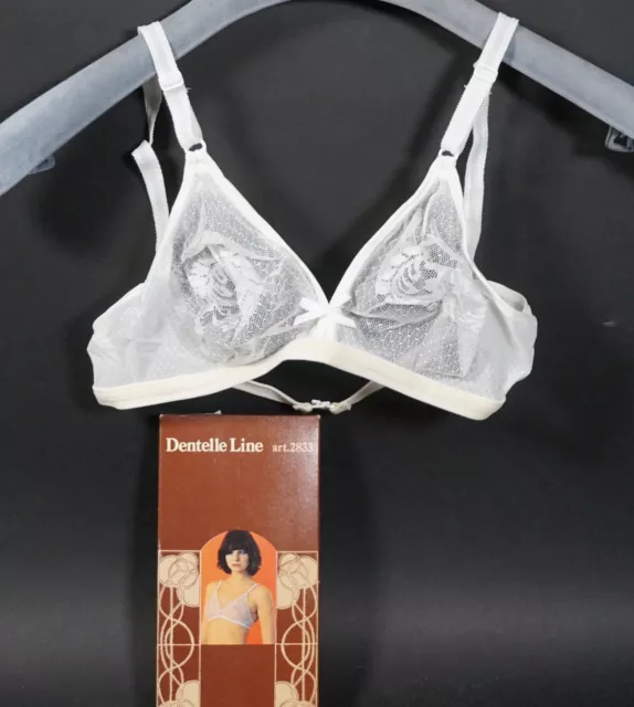 Vero Vintage Maidenform Dentelle Line Art. 2833 Donna Bh Bianco Taglia 75C Con