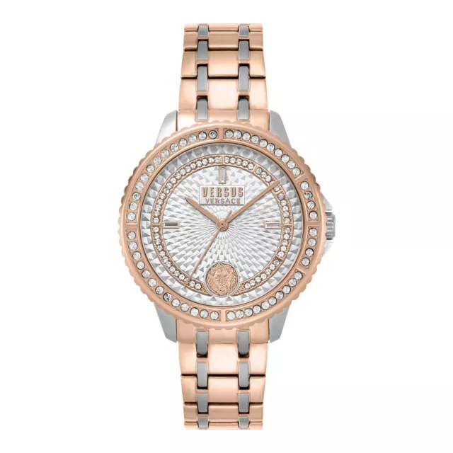 Versus Versace Womens Montorgueil Crystal Rosegold 38mm Bracelet Fashion Watch