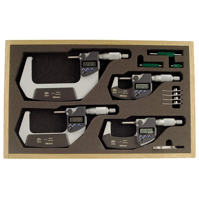 MITUTOYO 293-961-30 Micrometer Set,0-4In,0.00005In,4Pc
