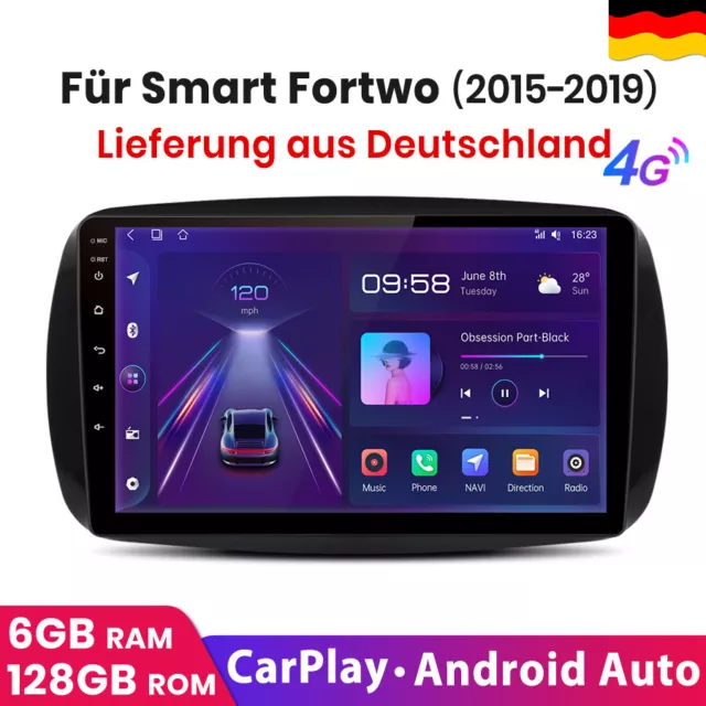 CarPlay Für Mercedes Benz Smart 9'' Android 12 Autoradio GPS Navi 4G WIFI DAB BT