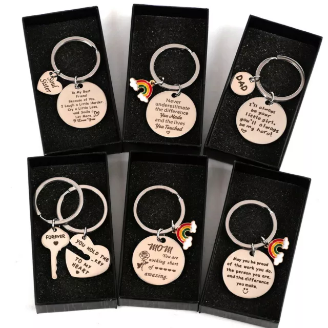 Thank You Gift Personalised Keyring Keychain for Colleague Teacher Mom Dad