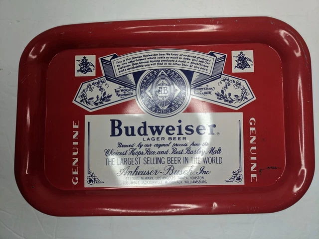 Vintage Metal Mini Budweiser Tin Tray 11.5"x7.5" USED