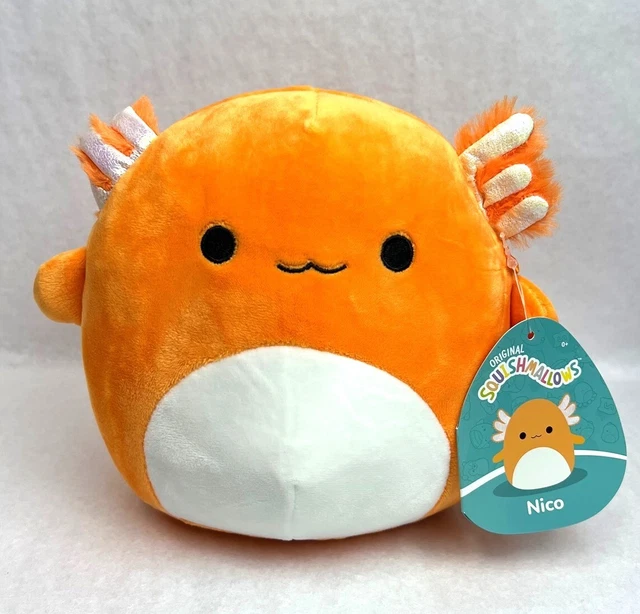 SQUISHMALLOW KELLYTOY PLUSH Nico The Orange Axolotl 7" Inch NWT NEW EUR