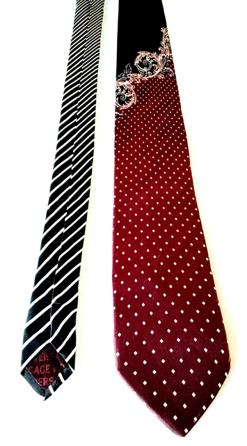 Cravate Versace Bordeaux / Noire 100% Soie - Made In Italy