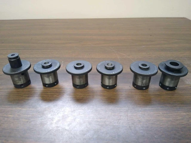 (6) Valenite Tap 32 0250 RA 1/4" Tap Adapters, Sizes: 1/4" - 3/8"
