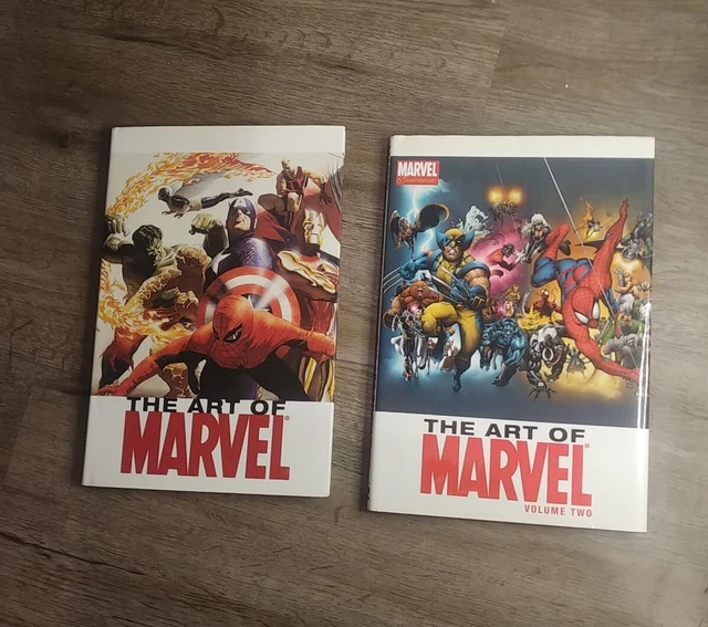 THE ART OF MARVEL Hardcover 2 book set VOLUME 1 & 2 1ST PRINT HC 2003/04 MCU