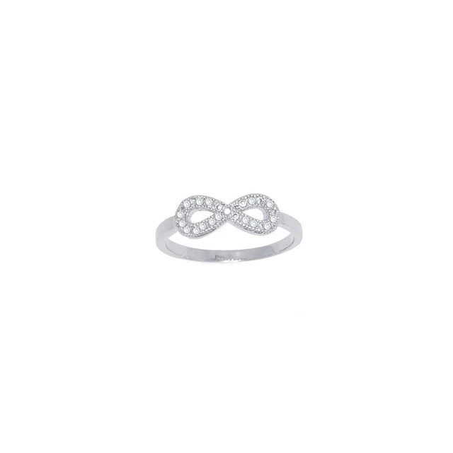 Bague Infini En Argent 925°°° Avec Zirconium - Neuf Avec étiquettes - Garanti Sans Nickel