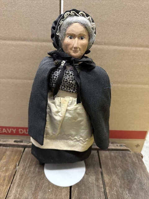 Doll Artist Blythe Walker Carved Woman Peddler Doll 13 1/2"