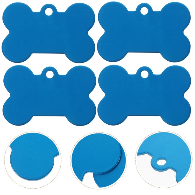 20 piezas etiquetas personalizadas para perros aluminio identificación de mascotas nombre práctico en blanco