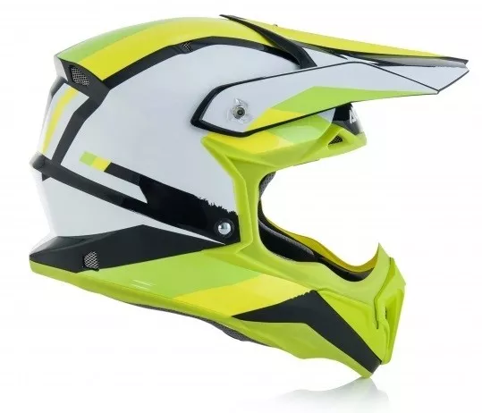 Acerbis Impact 3.0 Helmet White Flo Green Motocross Mx Bmx Fiberglass Mtb Cheap