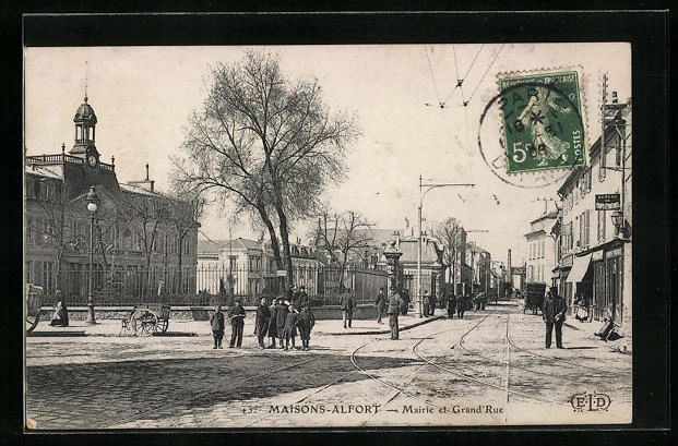 CPA Maisons-Alfort, Mairie et Grand´Rue 1908