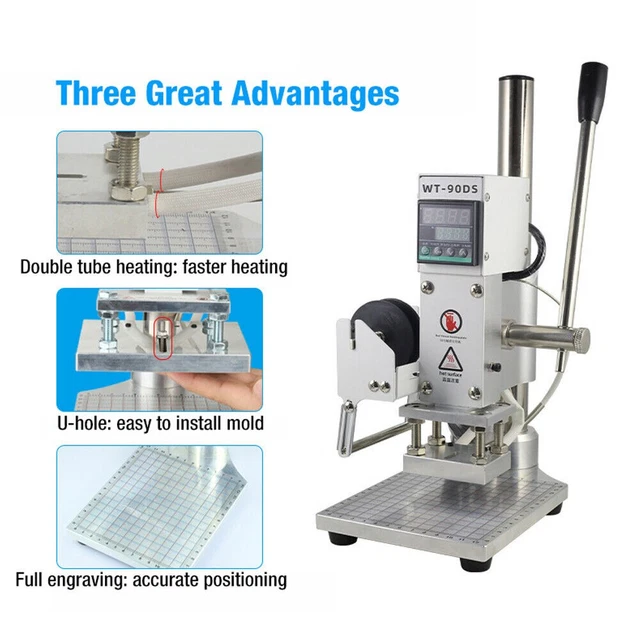 5X7CM DIGITAL HOT Foil Stamping Machine PVC Leather Bronzing Embossing ...