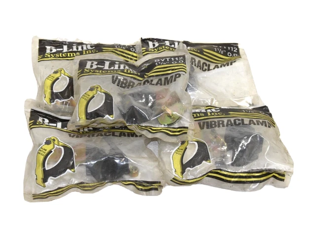 Lot Of 5. B-Line Bvt112 Pipe Clamp. 1-1/8" Od, Zinc Plated, For Use With Struts