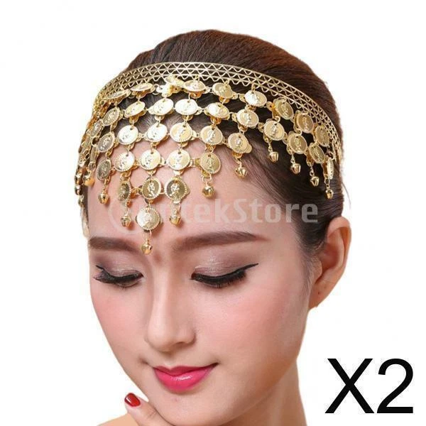 2x Bandeau de Danse Du Ventre Costume Coiffe de Front Accessoires de Mariée