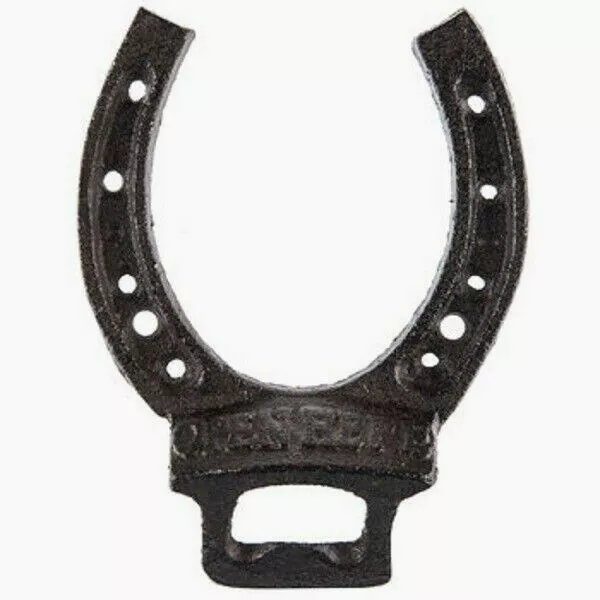 Rustic Horseshoe Wall Mount Bottle Opener Beer Soda Cast Iron