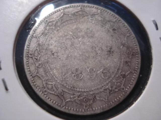 Newfoundland 1896 20 Cents  Silver Victoria Coin (TA04)