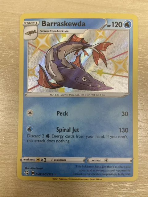 Barraskewda SV032/SV122 Shining Fates Holo Shiny Vault Pokemon Card NM
