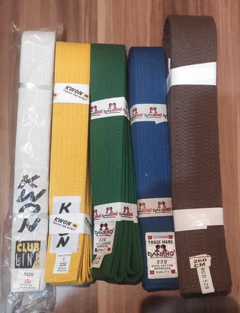5 x Budo Gürtel, einfarbig. Judo,Karate,TaeKwoDo, Ju Jutsu
