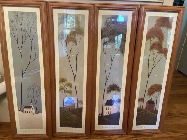 Warren Kimble Four Seasons Complete Set Framed Prints Rustic Farmhouse Decor 