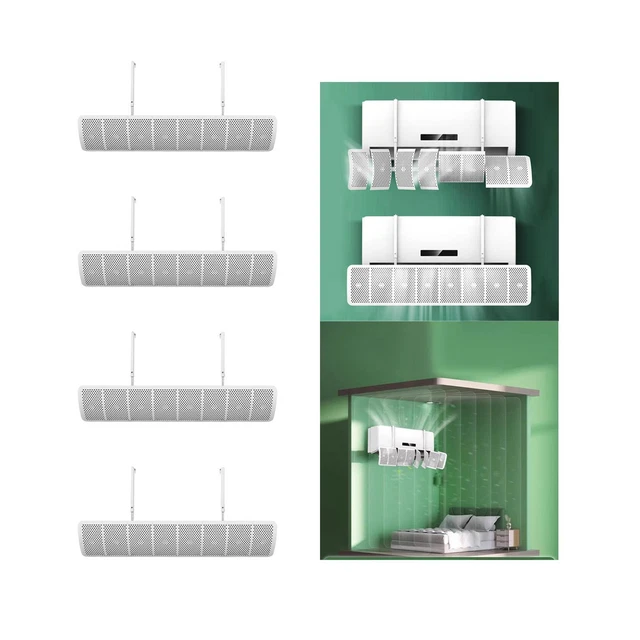 Déflecteur Pour Climatiseur Mural - Orientation Du Flux D'air à 180° - Blanc Universel 90 X 27 Cm - Installation Facile Sans Perçage