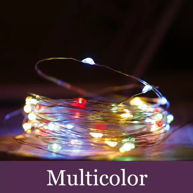 8 Colors LED Solar String Lights Waterproof Copper Wire Fairy Outdoor Garden