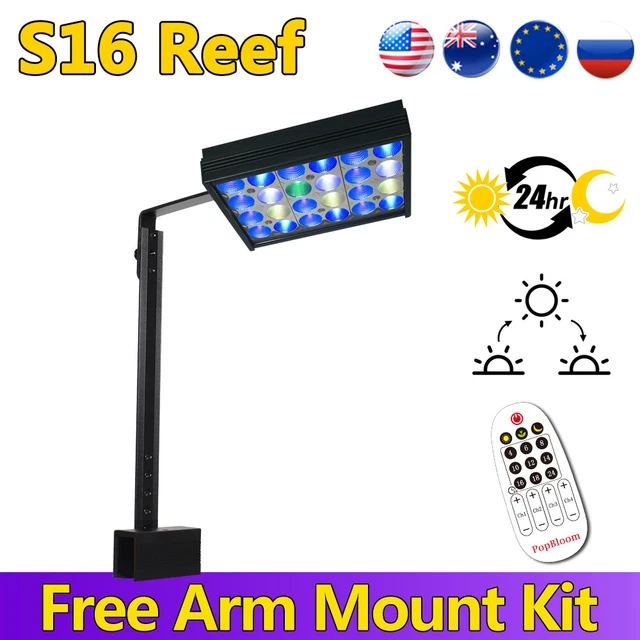 Shannon16 LED Aquarium Lighting Nano Fish Tank Light Saltwater Coral Lamp 30 60W