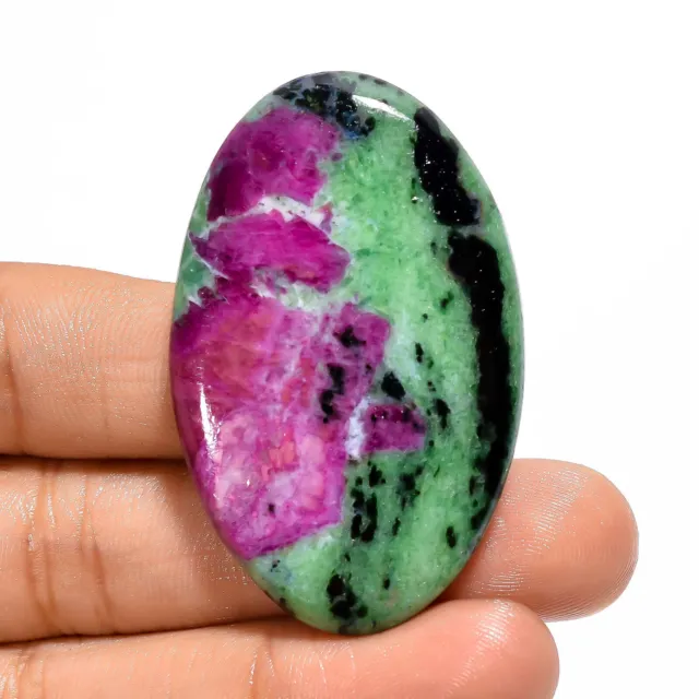 100% Natural Ruby Zoisite Oval Shape Cabochon Gemstone 97 Ct. 48X30X6 mm FK-708