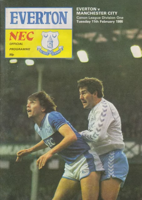 Everton v Manchester City programme, 1985-86