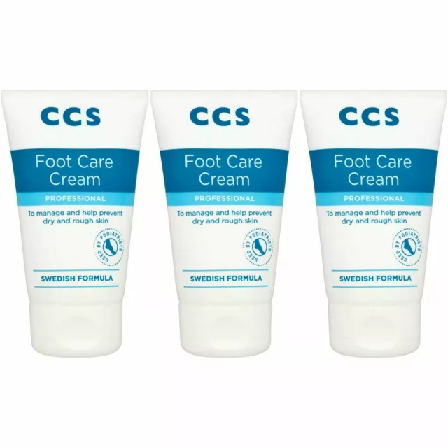 3 x CCS Foot Care Cream 60ml For Dry Skin/Cracked Heels Moisturising, Effective