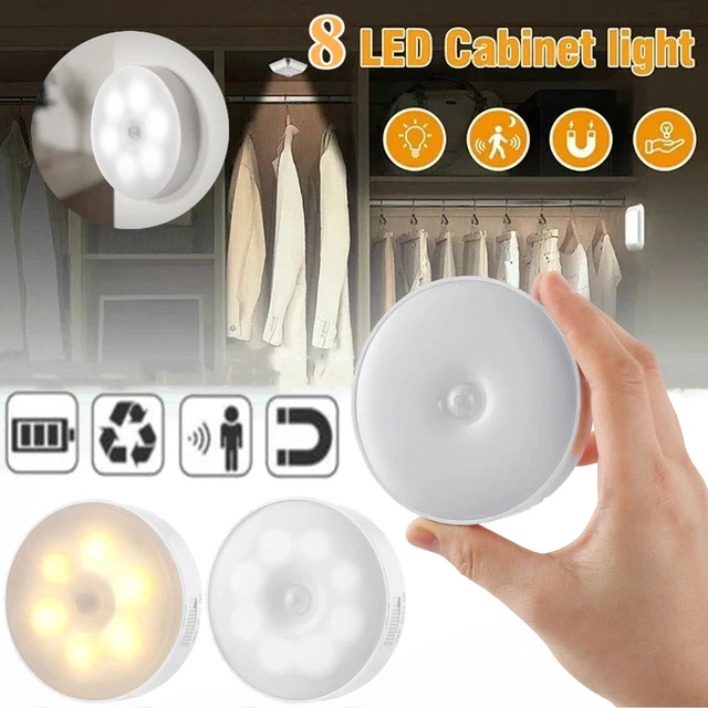 1-10X 8 LED Motion Sensor Lights PIR Wireless Night Lights Cabinet ...