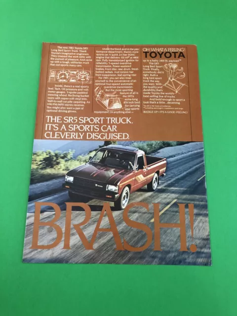 1981 1982 1983 Toyota Sr-5 Sport Pick Up Truck Original Print Ad Advertisement