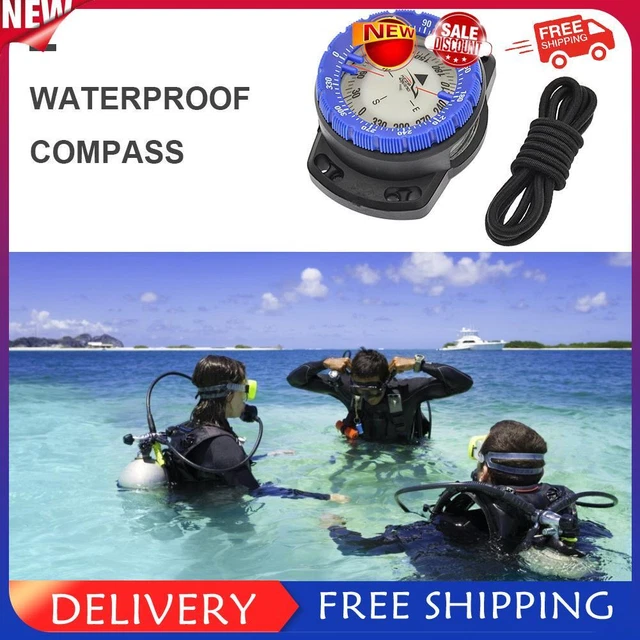 Outdoor-Camping-Kompass, wasserdicht, leuchtend, Unterwasseruhr (blau)