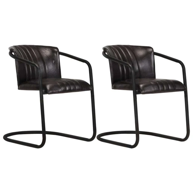 Chaises à Manger Sièges Dîner Meubles Cuisine Repas Cuir Véritable vidaXL