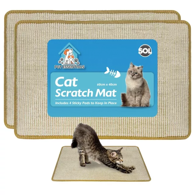 2er-Pack Katze Kratzmatte Sisal 60x40cm Kätzchen Kratzbrett Pad Haustier Spielzeug Zubehör