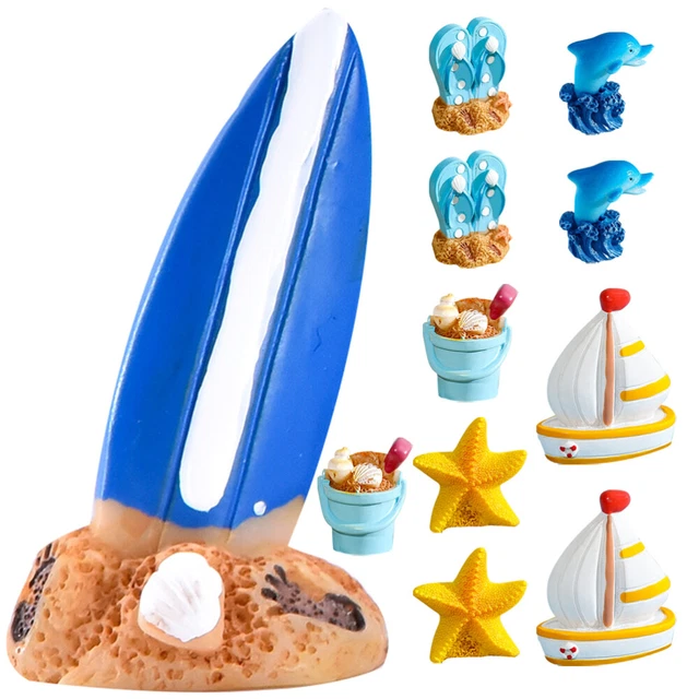 12 Pcs Garten Surfbrett-Modell Kuchendekorationen Schreibtisch
