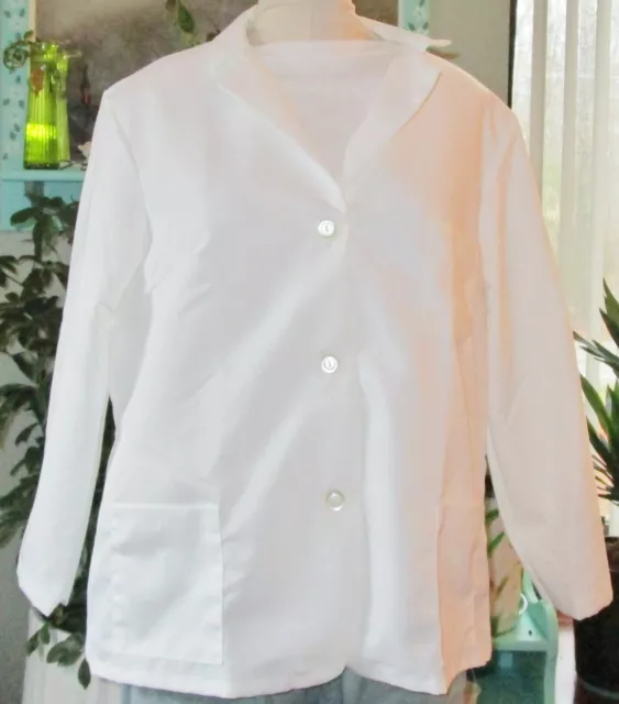 Best Medical L/S Women Lab Coat Button 3 Pockets 26" Length Sz XL to 4X White