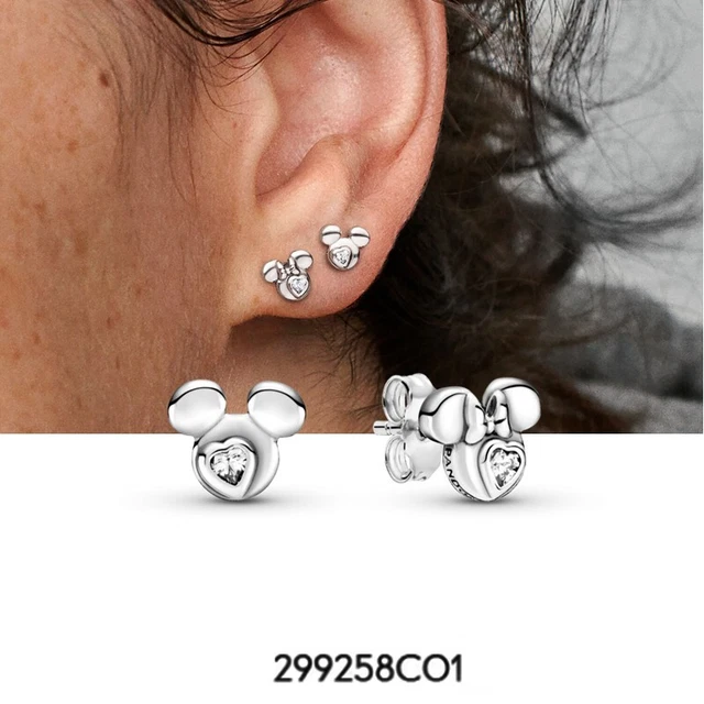 Authentic Disney Mickey & Minnie Mouse Silhouette Mini Stud Earrings #299258C01