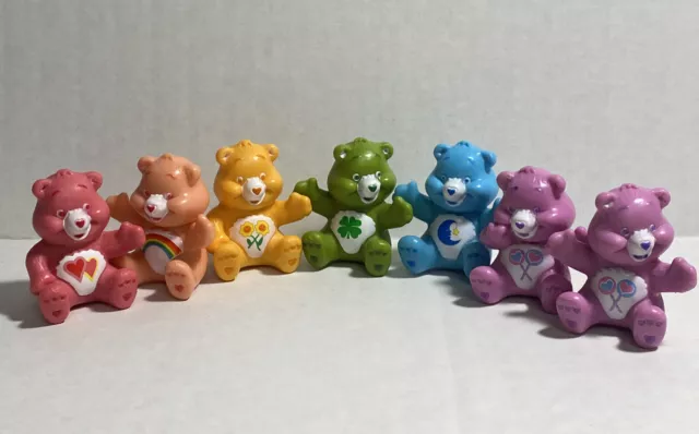 Care Bears TCFC Vintage PVC Sitting Figures Cake Toppers Lot Of 7