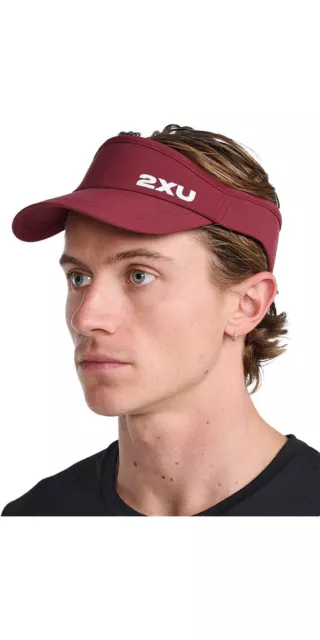 2XU Run Visor - Truffle / White